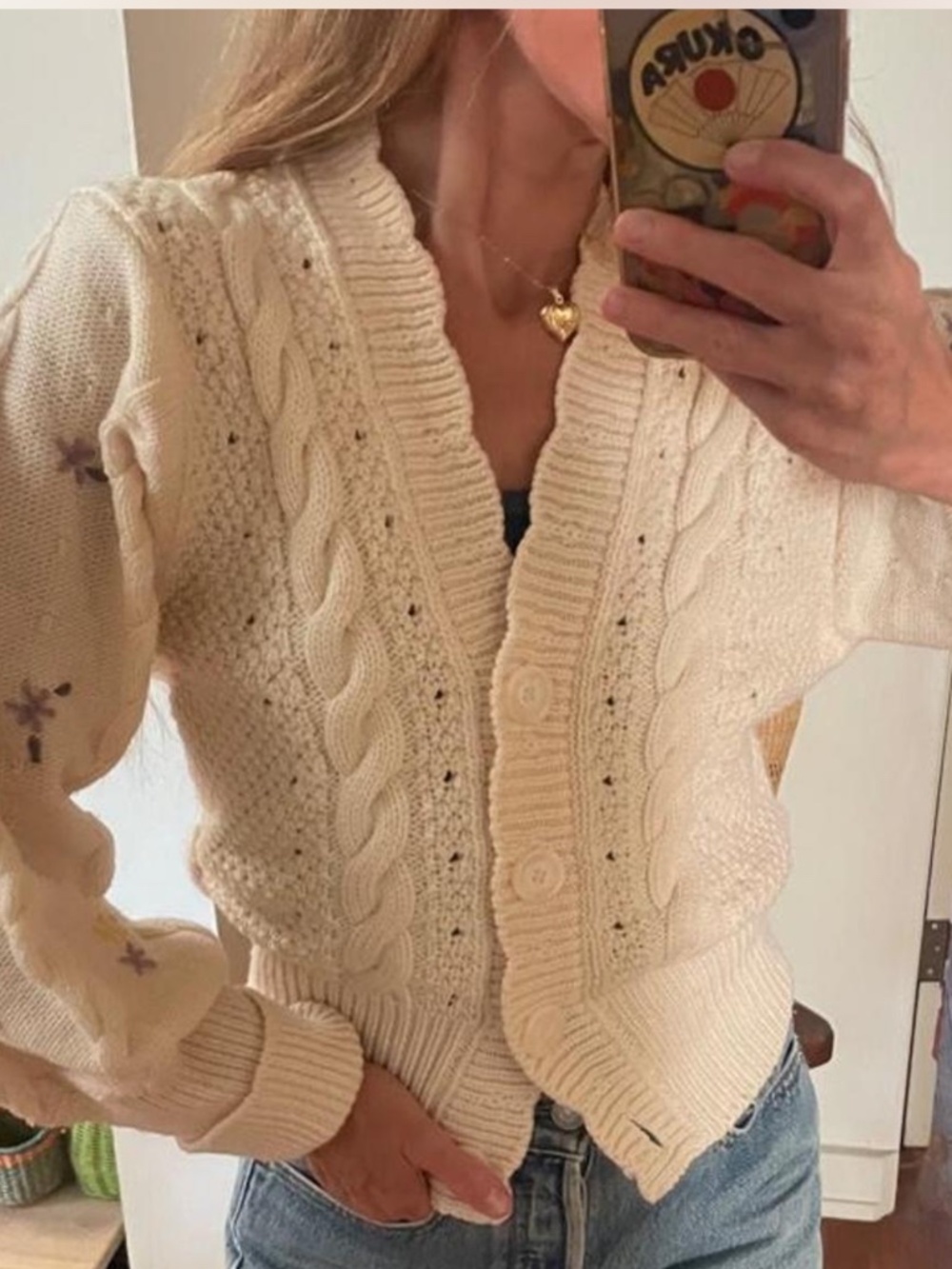 Rouje embroidered Fabrizio cardigan sweater size 34